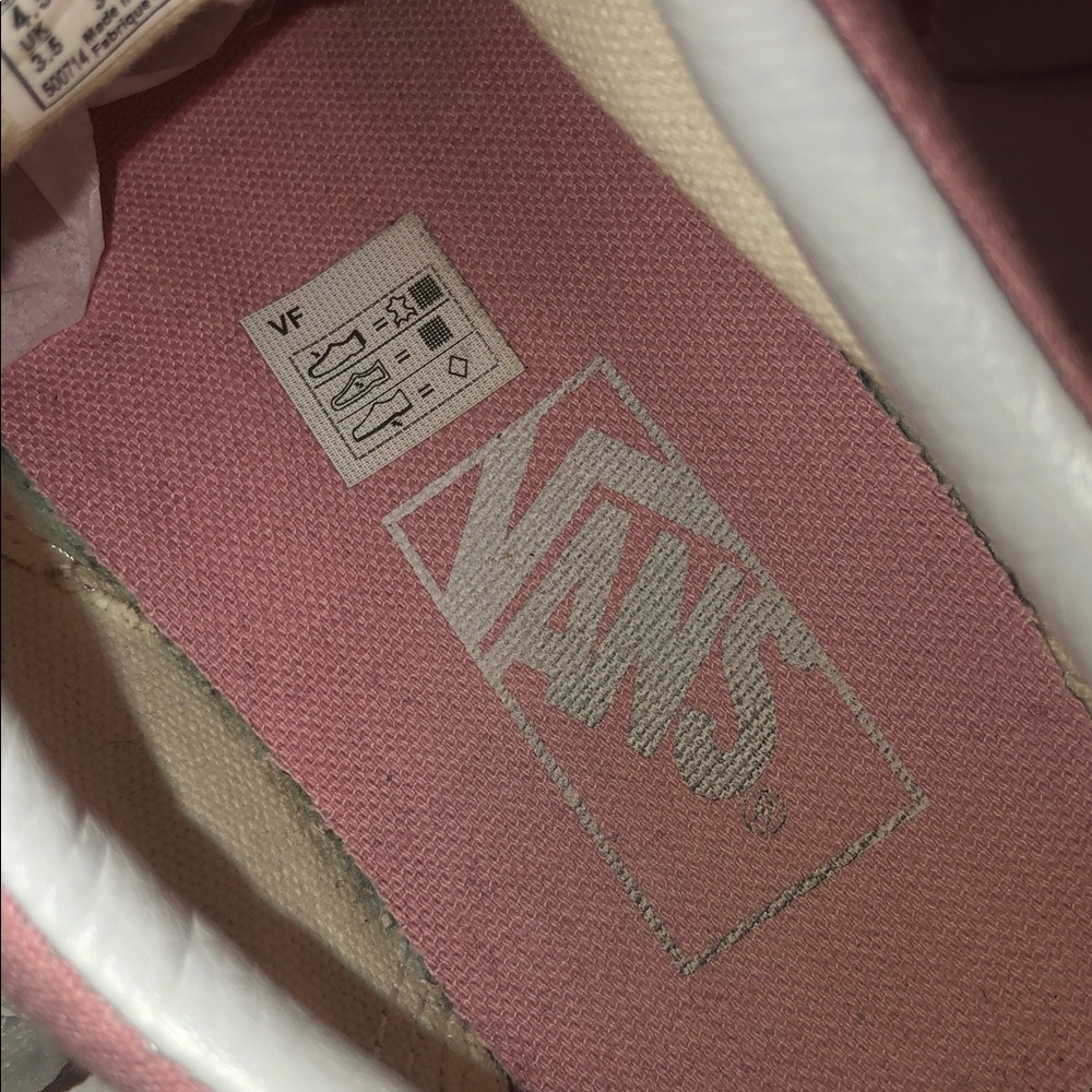 Vans Women's Blush Pink and White Old Skool Skater Sneakers - Picture 6 of 7